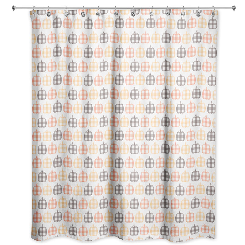 orange and black shower curtain