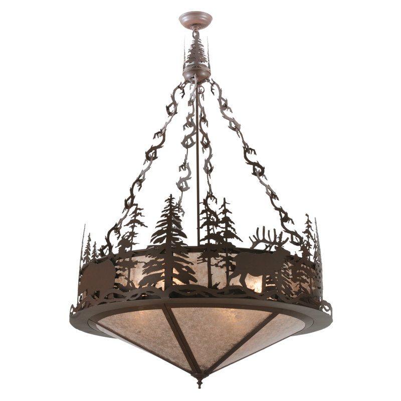 Meyda Tiffany Greenbriar Oak 4 Light Unique Statement Bowl Pendant Wayfair