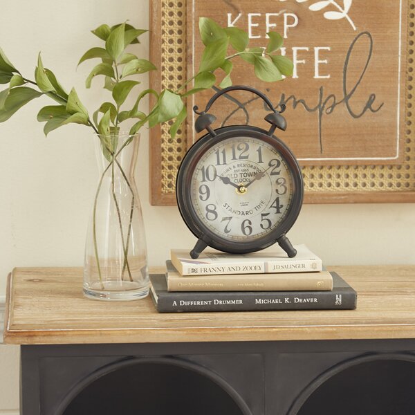 FREE SHIPPING! Retro Desk Clock/Calendar with Alarm Pill Shaped Style 