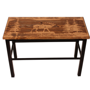 Go to store & view more images Millwood Pines Maggie Elk Scene Wood/Metal Bench