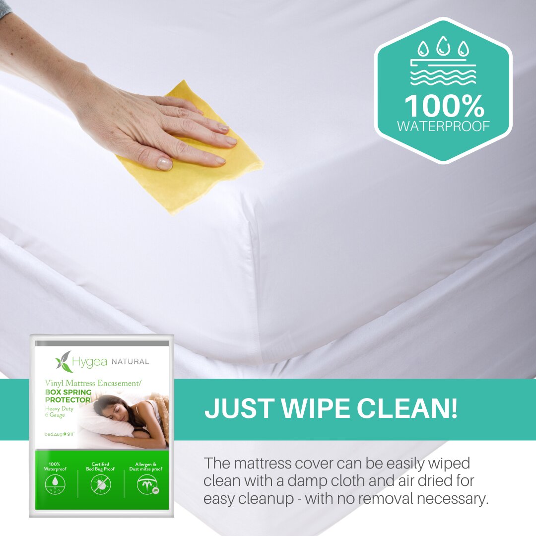 Heavy Duty 100% Guaranteed Waterproof Vinyl Mattress Protector Fitted Bed Cover.