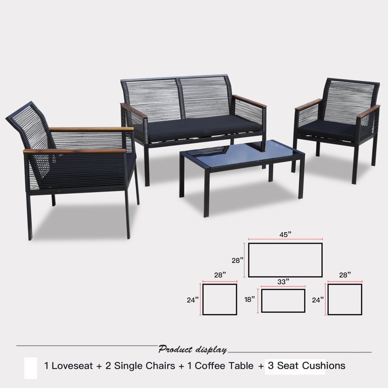 Mesa 4 Piece Sofa Seating Group With Cushions Reviews Joss Main