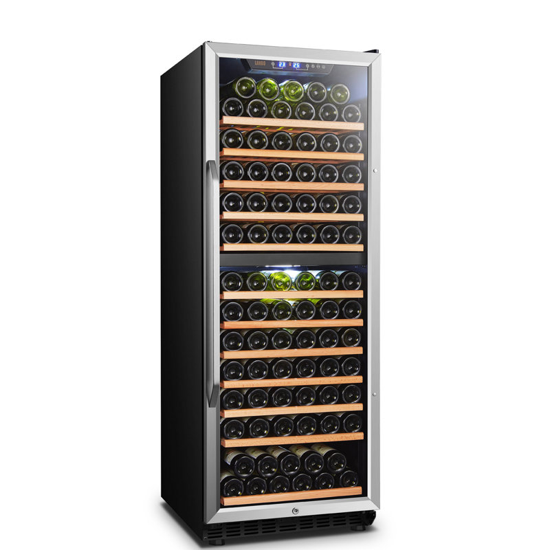 Lanbo 138 Bottle Dual Zone Freestanding Built In Wine Refrigerator Wayfair