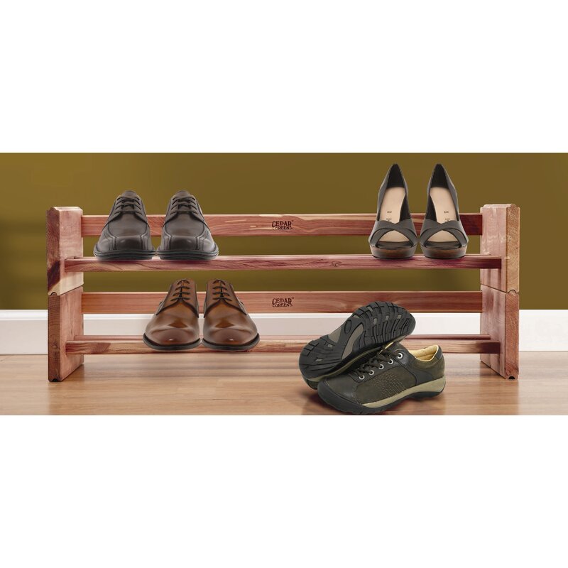 Rebrilliant Cedar 2 Tier Shoe Rack Reviews Wayfair