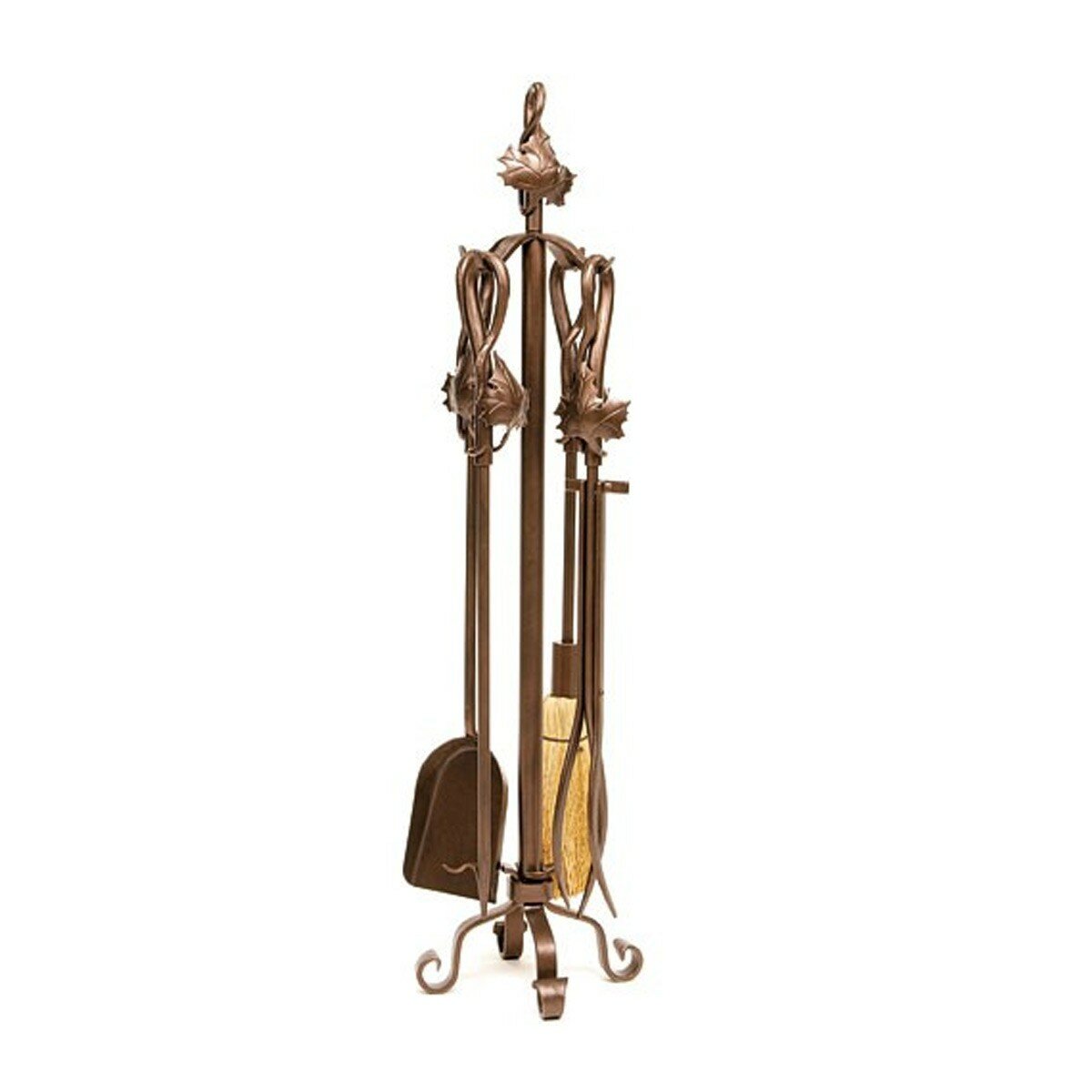 Minuteman 4 Piece Maple Leaf Wrought Iron Fireplace Tool Set Wayfair