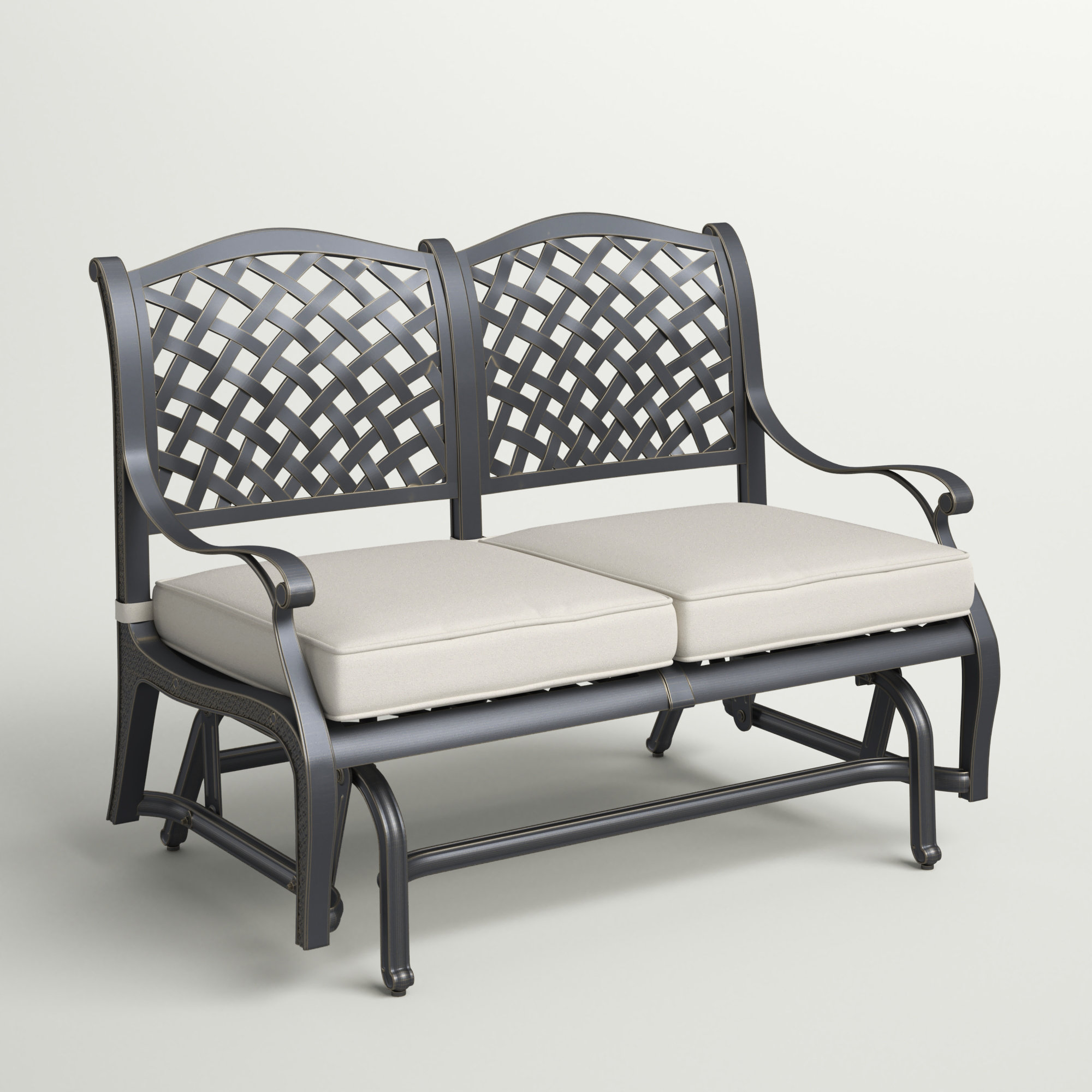 cast aluminum glider bench