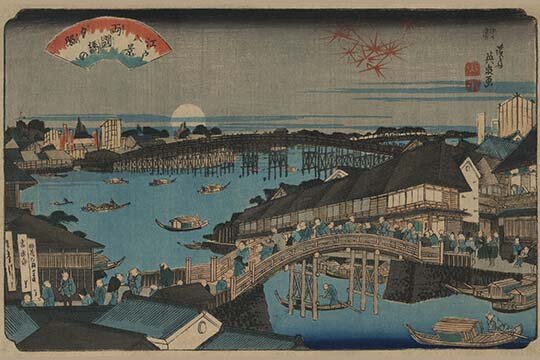 Buyenlarge Evening Glow At Ryogoku Bridge By Ikeda Eisen Painting Print Wayfair