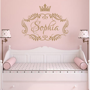 King Crown Name Wall Decal Monogram Boys Kids Wall Decal Vinyl Sticker Home Bedroom Wall Decor