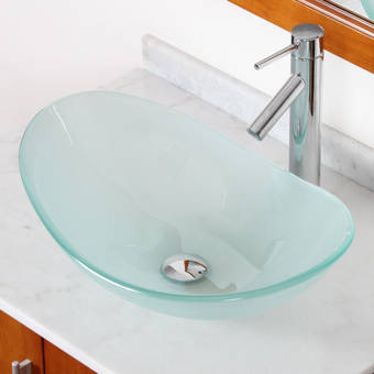 Elite Mini Tempered Glass Oval Vessel Bathroom Sink Reviews