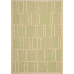 Martha Stewart Blocks Green/Beige Area Rug