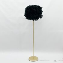 black feather floor lamp