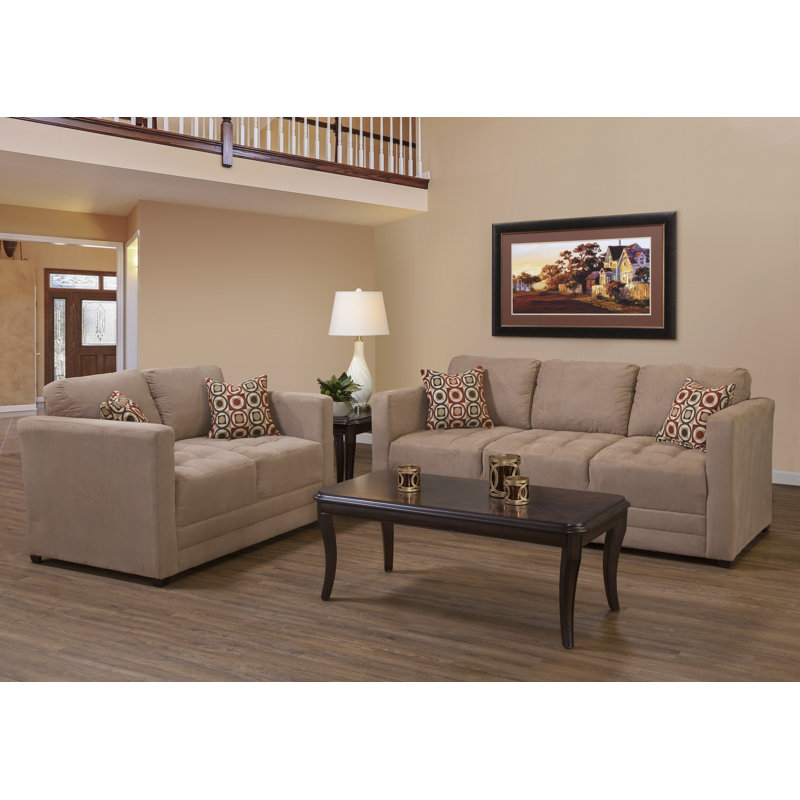Andover Mills Duquette Microfiber Microsuede 77 Square Arms Sofa Reviews