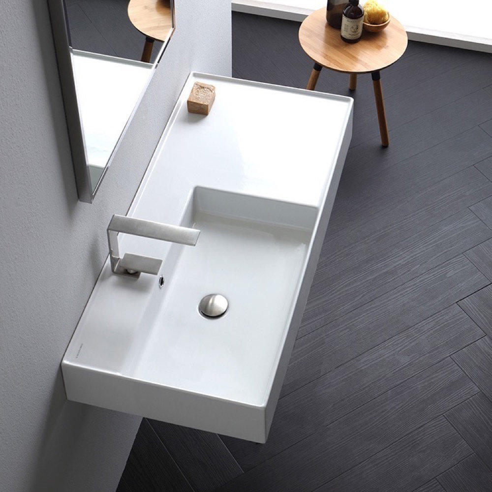 Scarabeo By Nameeks Ceramic 40 Wall Mounted Bathroom Sink With Overflow Wayfair