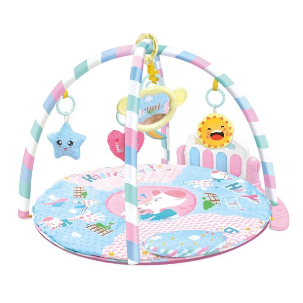 Baby Gyms & Playmats,Infant Activity Gym With Double Side Protection Fence,baby Activity Mat with Light And Music Activity Center Pedal Piano