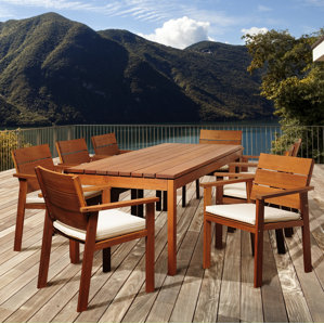 Outdoor Wood Dining Furniture eight person patio dining sets you'll love | wayfair Outdoor Wood Dining Furniture eight person patio dining sets you'll love | wayfair