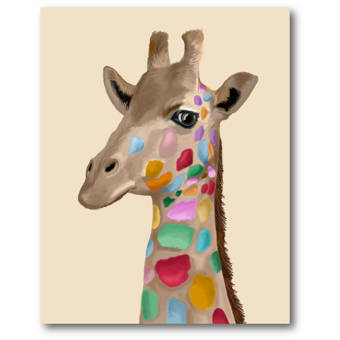 Marmont Hill Multicoloured Giraffe Framed Painting Print Wayfair