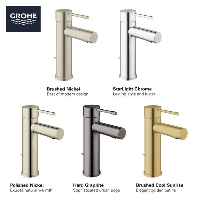 Grohe Essence Single Hole Bathroom Faucet With Drain Assembly