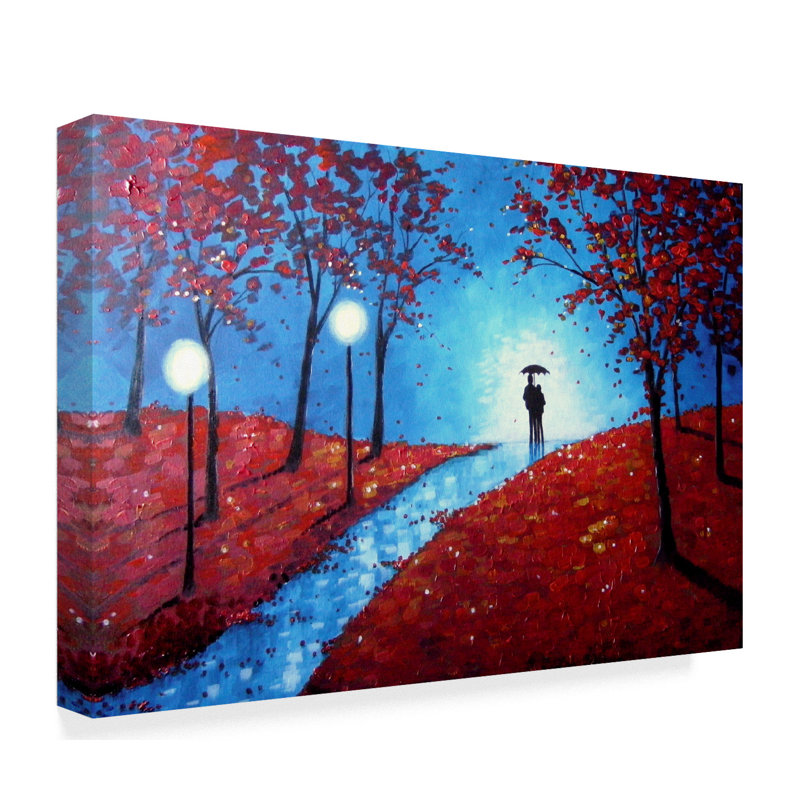Trademark Art Autumn Night Watercolor Painting Print On Wrapped