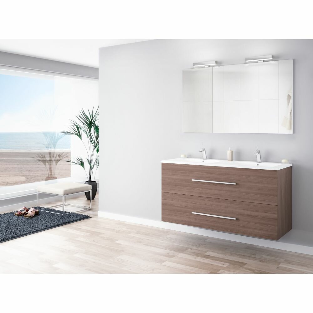 Rafferty 1200mm Wall Hung Double Vanity Unit brown,white