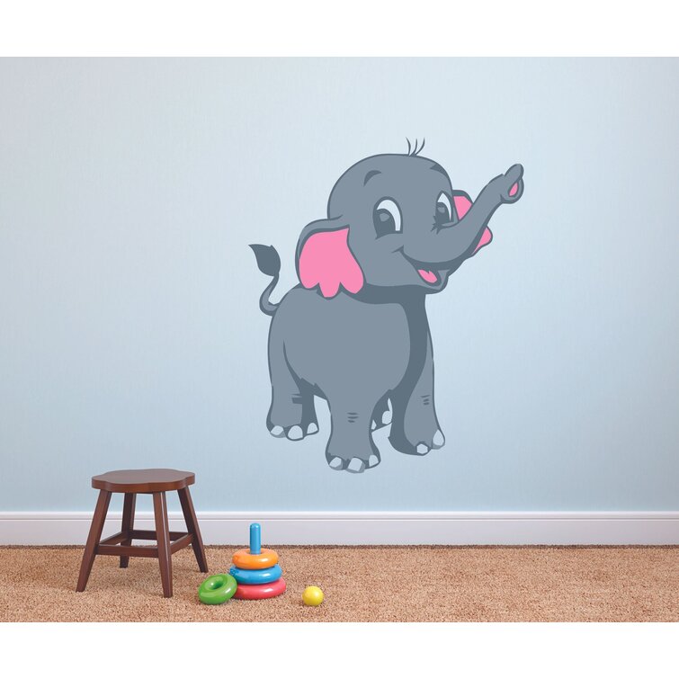 Zoomie Kids Cute Happy Baby Elephant Cartoon Wall Decal | Wayfair