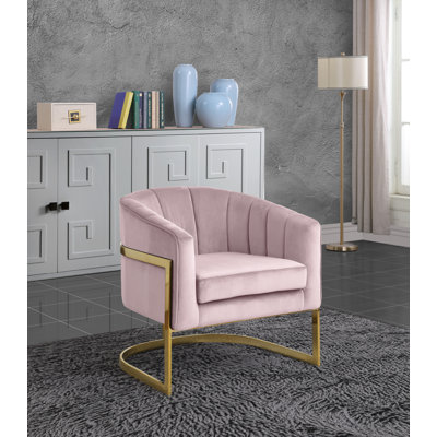Barnicle 30" Wide Velvet Barrel Chair INCOMPLETE 
