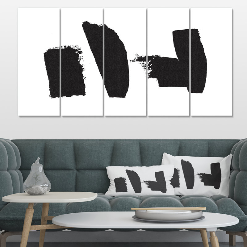 East Urban Home Black And White Geometric Company I Painting