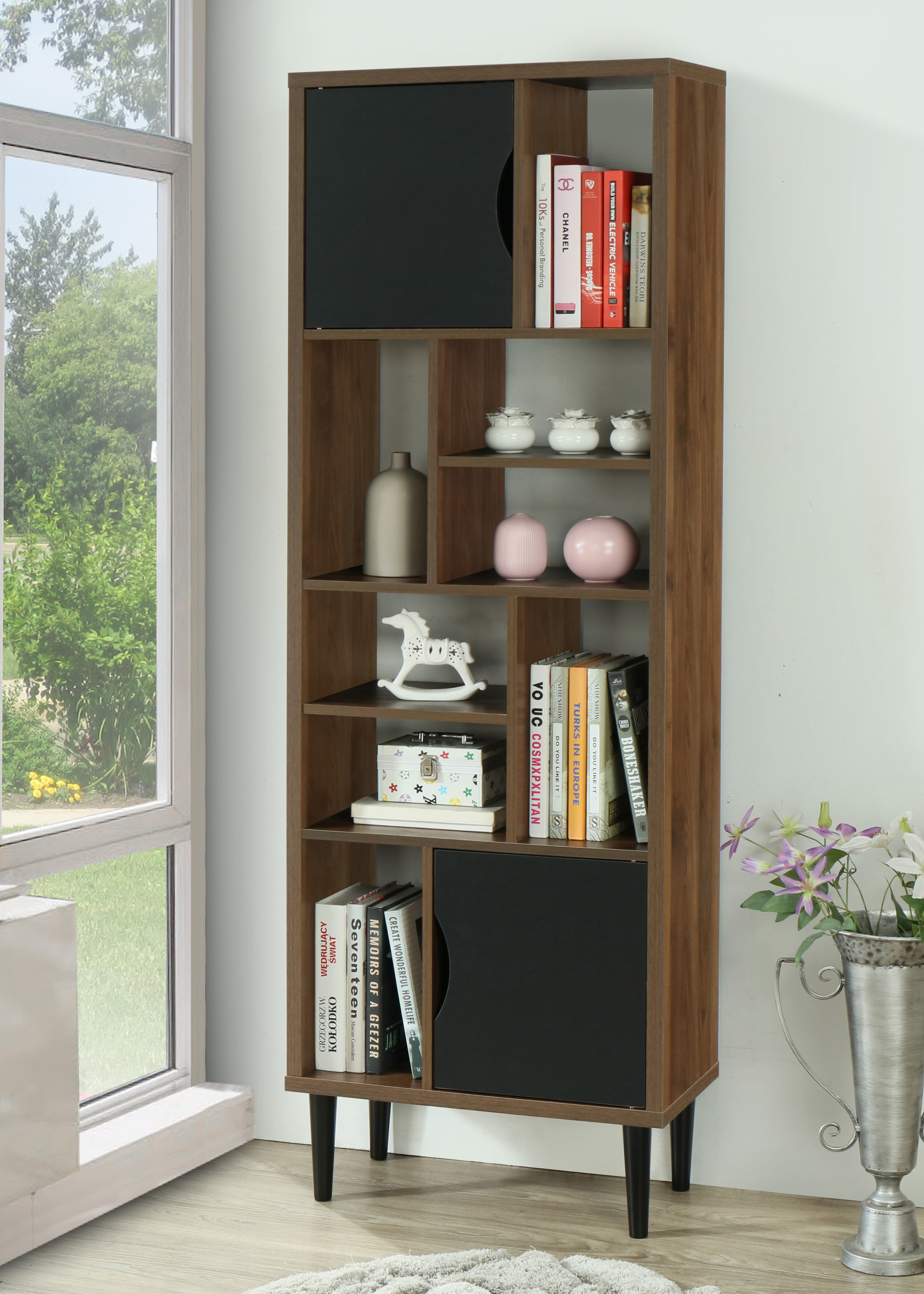 Wrought Studio Minot Geometric Bookcase Wayfair Ca