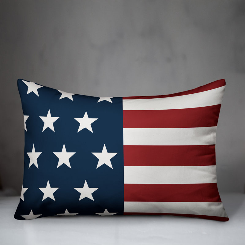 August Grove Willernie American Flag Indoor Outdoor Lumbar Pillow