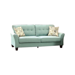 Gwendoline Padded Flax Fabric Sofa by Alcott Hill Wonderful
