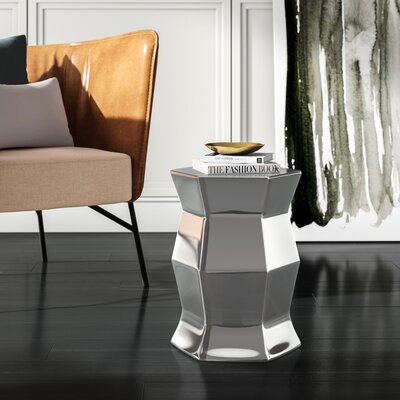 Mercury Row Cyra Hexagon Garden Stool Color Silver