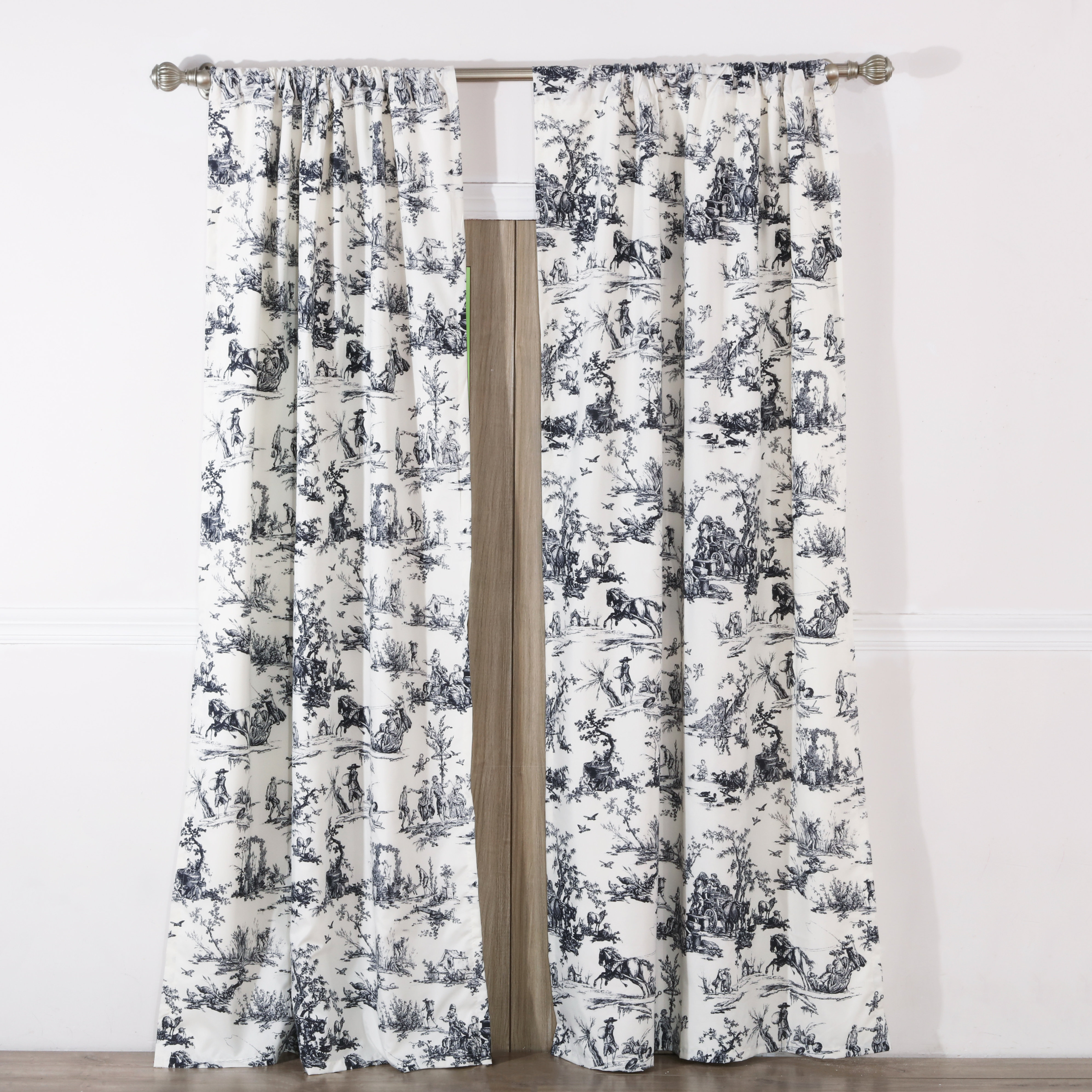 Ophelia Co Brenden Toile Semi Sheer Rod Pocket Curtain Panels