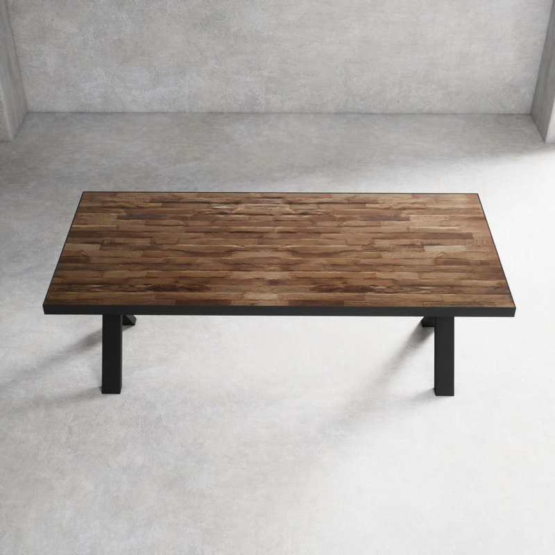 Foundry Select Statham Rustic Brick Top Solid Wood Dining Table