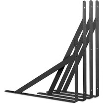 4 Pack Heavy Duty Shelf Brackets 11.8 x 7.5 inch Floating Shelves Black Triangle 