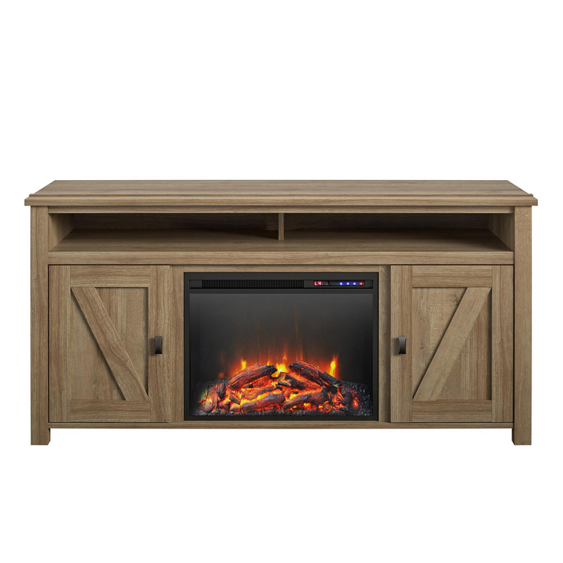Mistana Whittier Tv Stand For Tvs Up To 65 With Electric Fireplace Included Reviews Wayfair