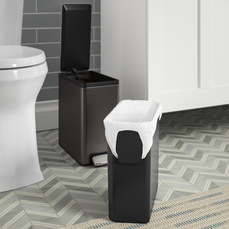 Kohler 2 5 Gallon Slim White With Stainless Steel Step Trash Can Reviews