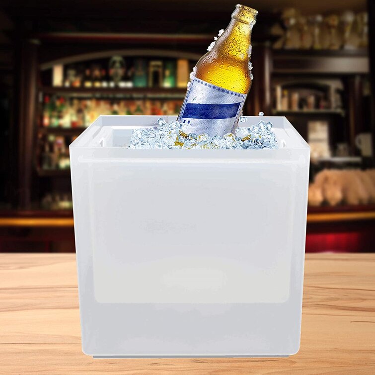 10L Ice Cooler LED Bucket Champagne Cooling Beer Cooler 7-Color Changing 