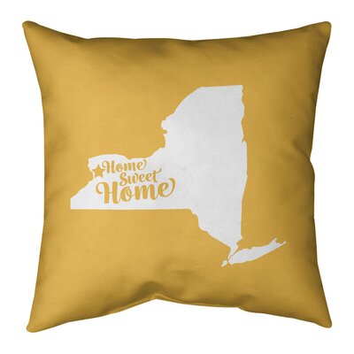 Home Sweet Indoor/Outdoor Throw Pillow East Urban Home Color: Yellow, Size: 18