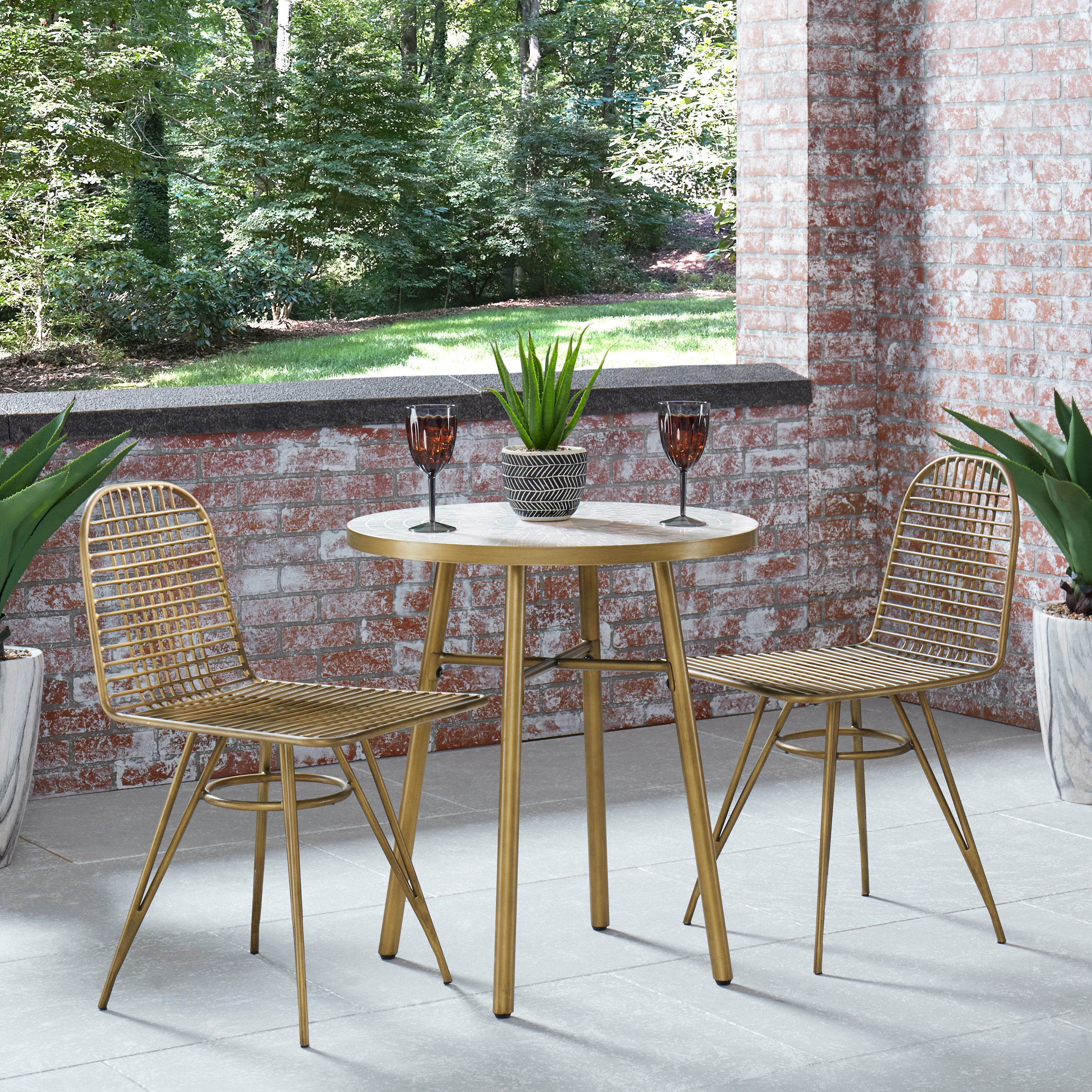 Everly Quinn Malena 3 Piece Bistro Set Wayfair