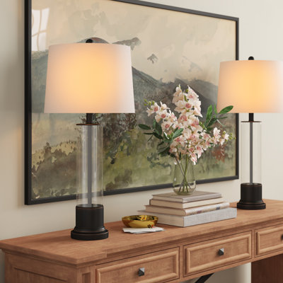 Collinson 30.5" Black/Clear Table Lamp Set