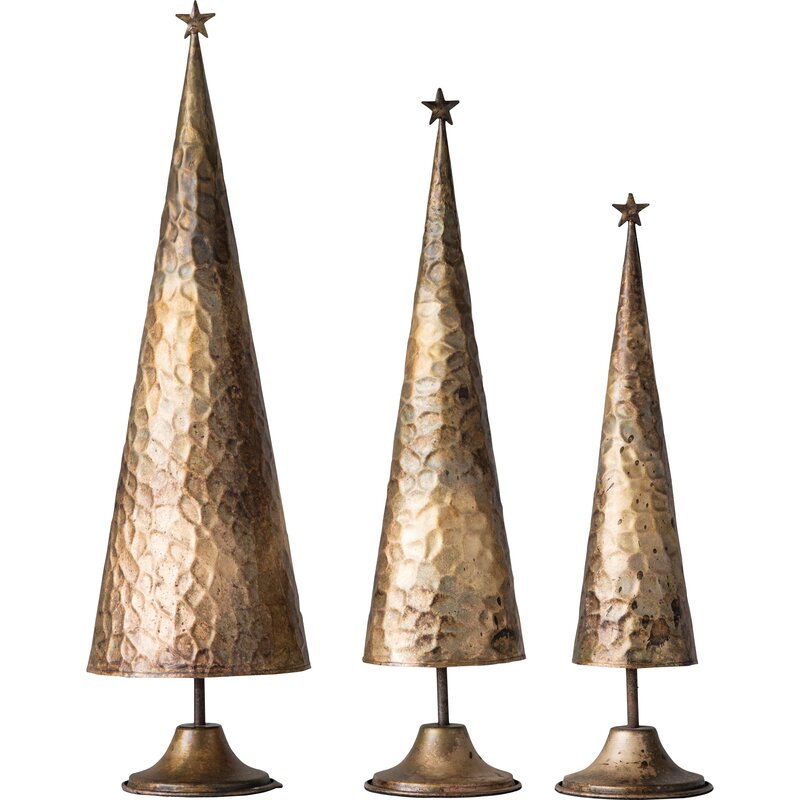 Greyleigh™ Metal Cone Shaped Christmas Tabletop Tree & Reviews | Wayfair