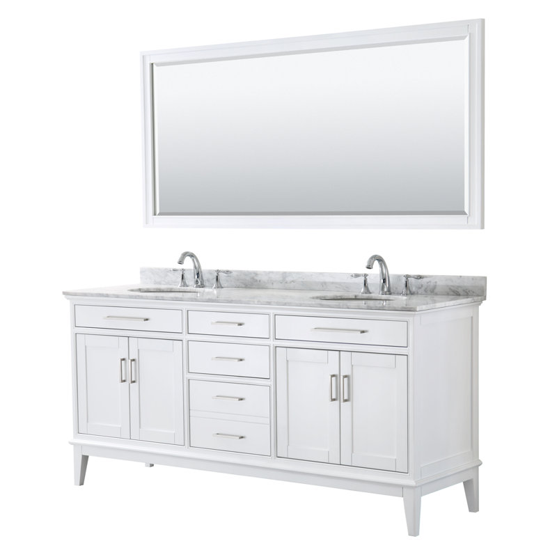 Wyndham Collection Margate 72 Double Bathroom Vanity Set With Mirror Wayfair