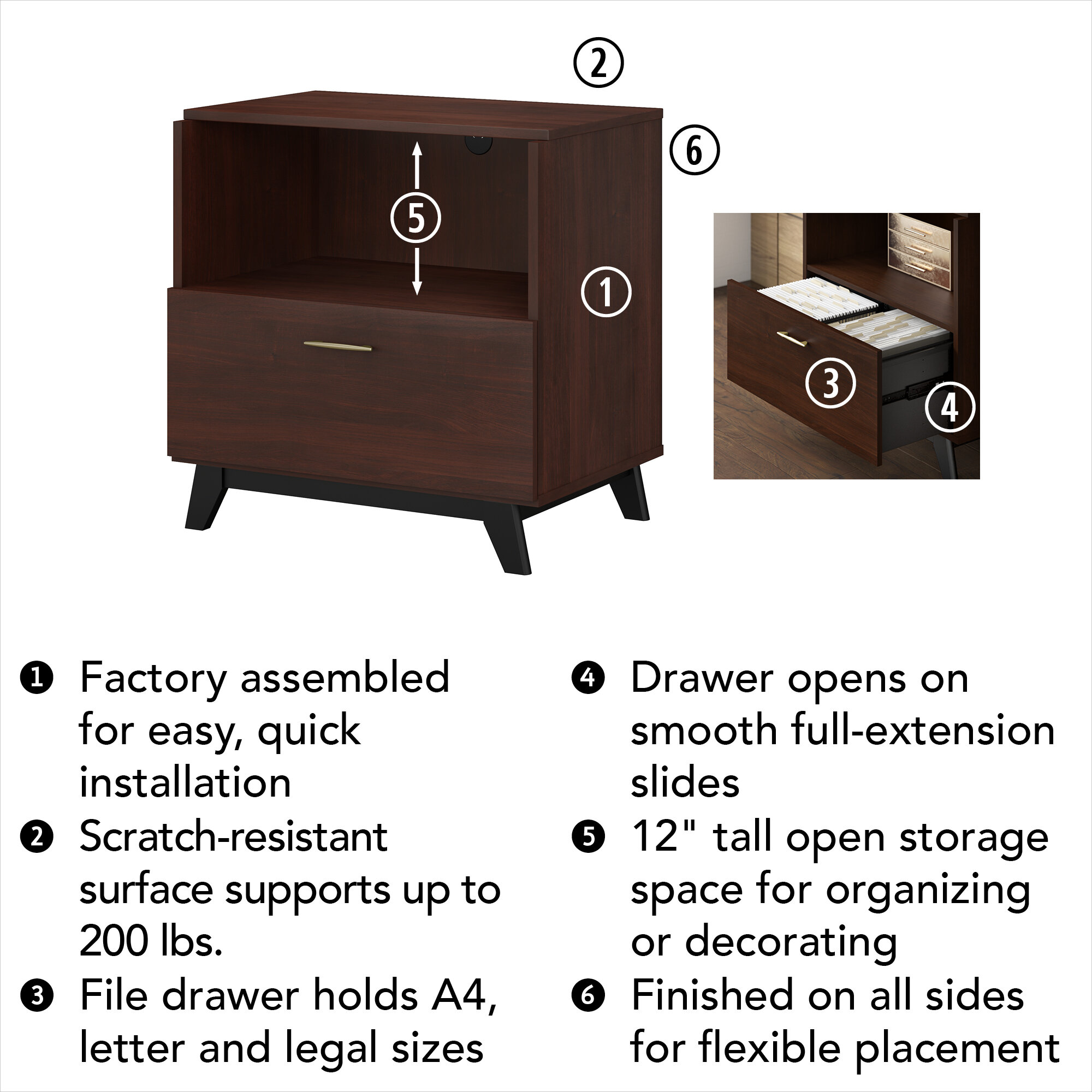 Centura 1 Drawer Lateral Filing Cabinet Allmodern