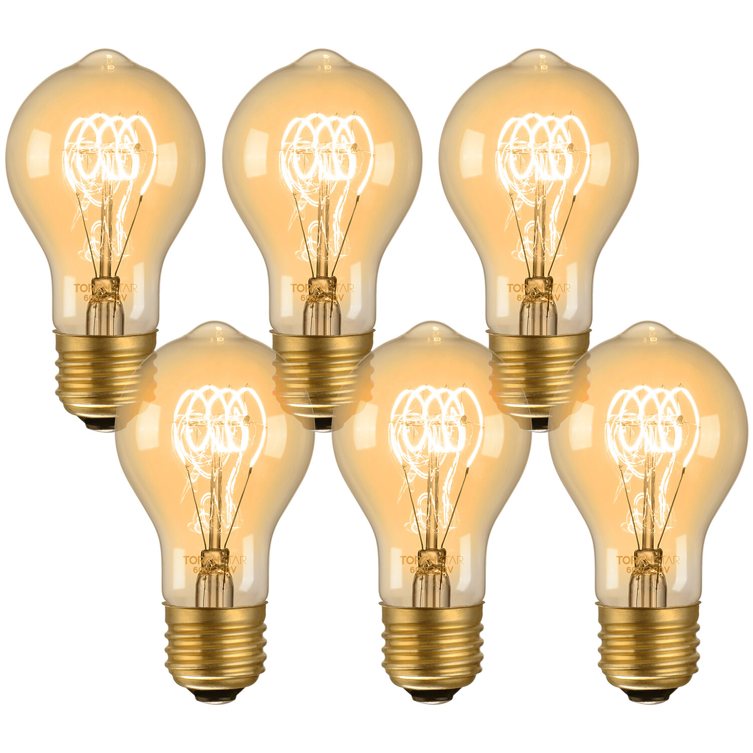 4 X 40W Vintage Industrial Filament Light Bulb E27-G80 Squirrel Cage Edison Bulb 
