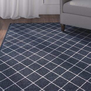 Navy Trellis 8x10 Rug Wayfair Decaro Navy Ivory Trellis Area Rug