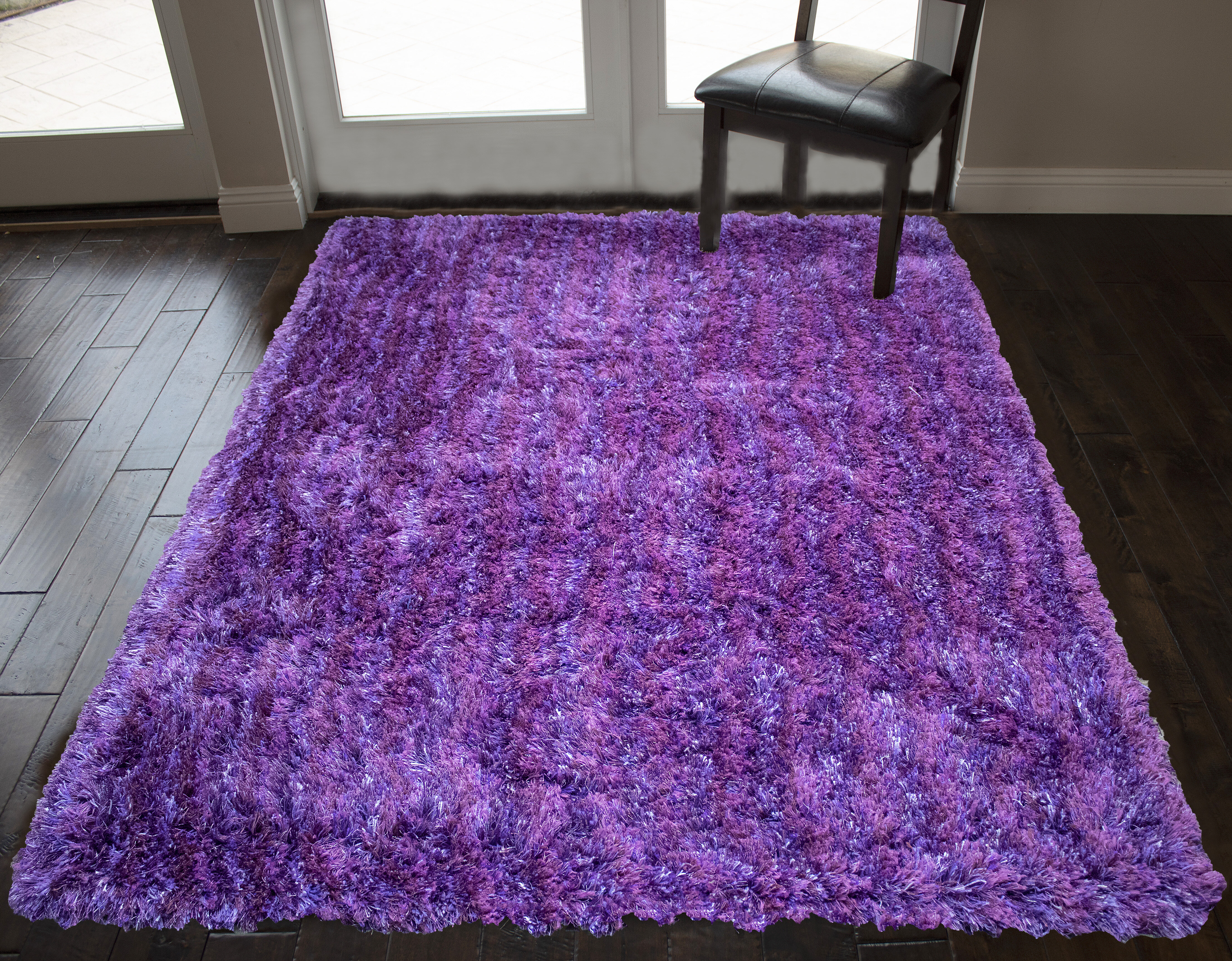 Latitude Run Bordiuk Shag Purple Area Rug Wayfair