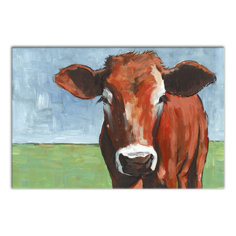 August Grove Big Cow Framed Acrylic Painting Print On Canvas