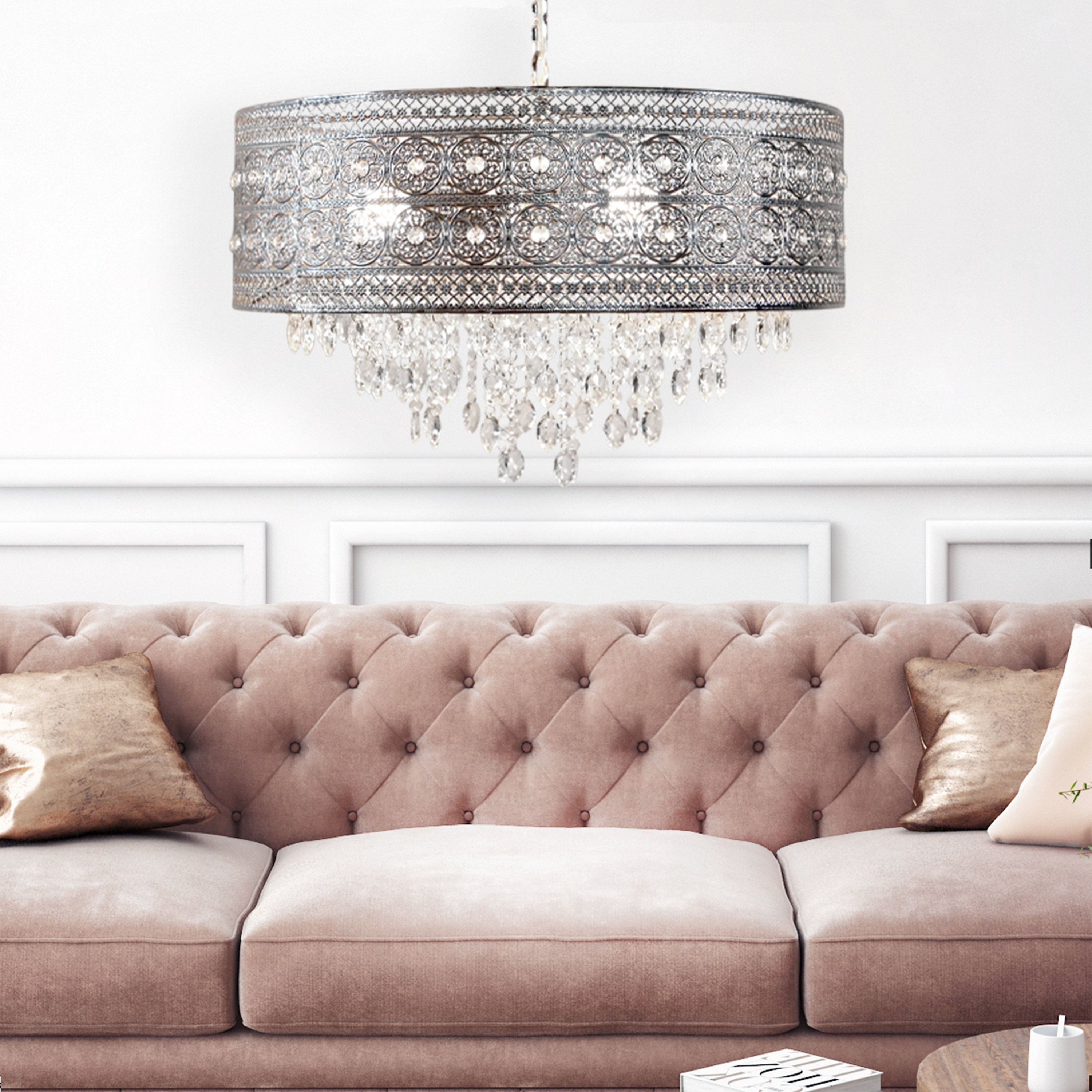 House Of Hampton Elkton 3 Light Shaded Drum Chandelier Reviews Wayfair