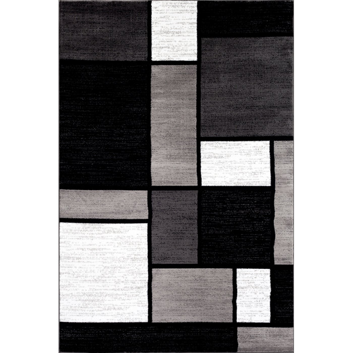 Lorenzo 1 Piece Machine Woven Gray Black White Indoor Area Rug Lorenzo 1 Piece Machine Woven Gray Black White Indoor Area Rug