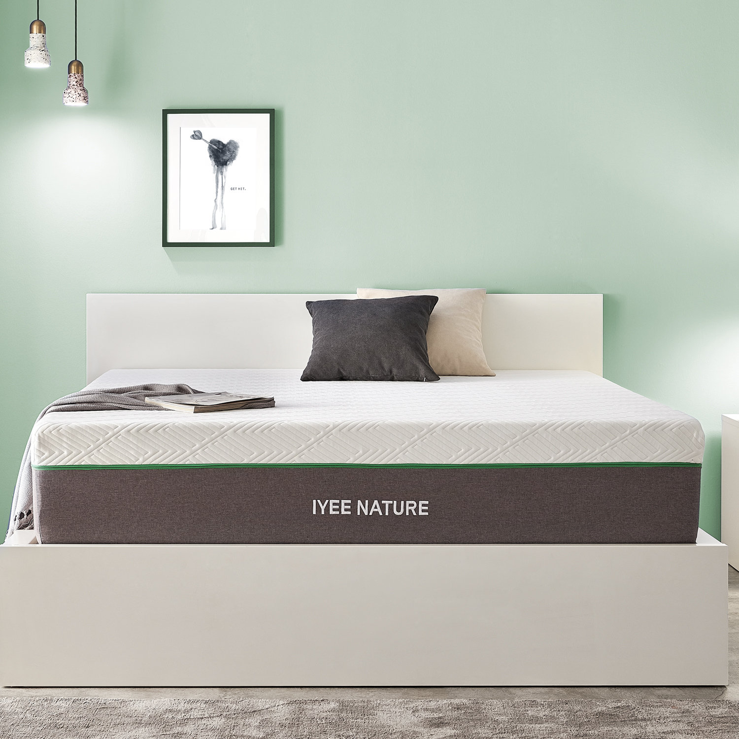 iyee nature 12 inch cooling gel memory foam mattress