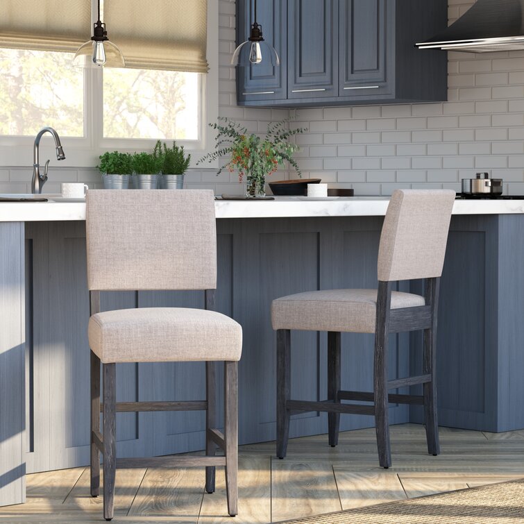 gray washed wood bar stools